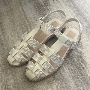 Dolce Vita Cream Woven Sandals